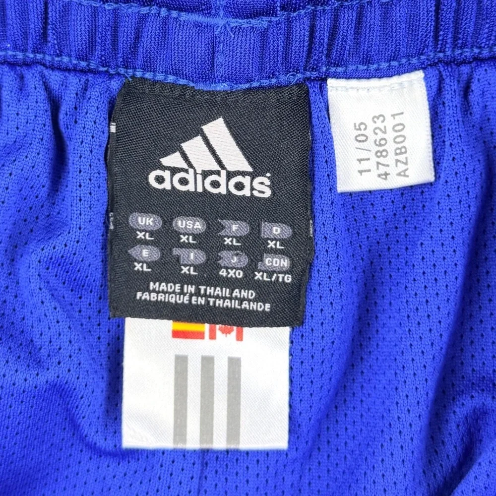 Adidas‎ Basketball Dazzle Sparkle Shorts Men XL Long Blue Yellow Striped VTG 10